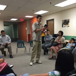 pastor teaching a group